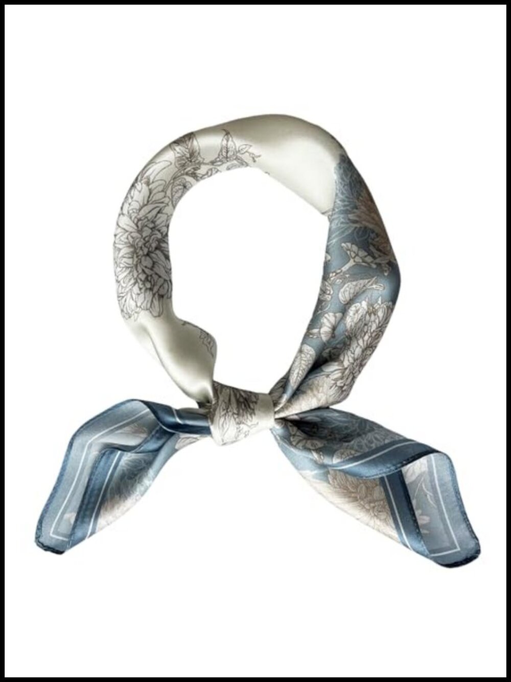 100% Mulberry Silk Scarf 21" Square Satin Neckerchief Hair Wrap